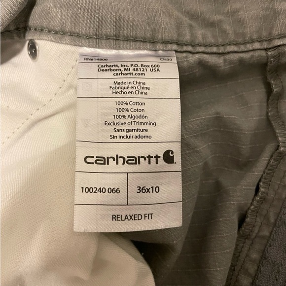 Carhartt Carpenter Shorts Men Size 36 Khaki 10 - Picture 7 of 9